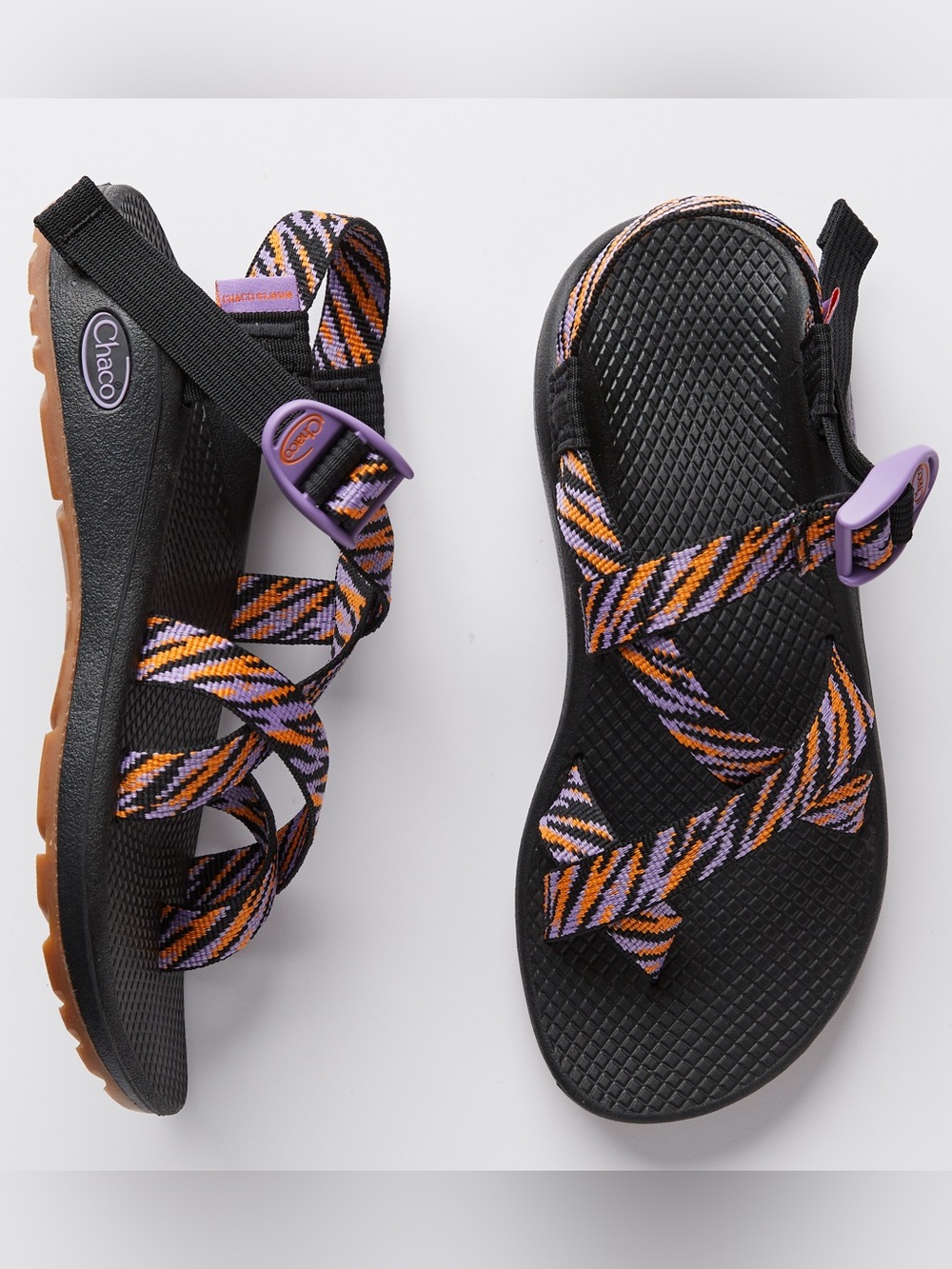EUC Chaco Footwear Z/Cloud 2 Sandal - Wily Violet Orange Purple with Toe Loop
